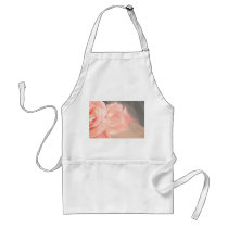 Light pink rose reflection in silver apron