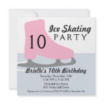 Light Pink Skate Date Ice Skating Birthday Party invitations