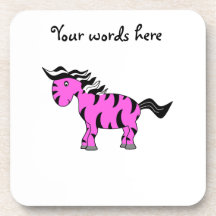 Light pink zebra cute beverage coaster