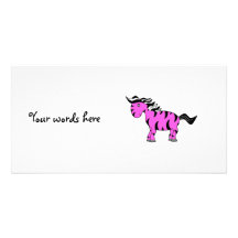 Light pink zebra cute picture card