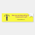 Light Police Officer Girl Bumper Sticker