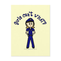 Light Police Officer Girl Post Card