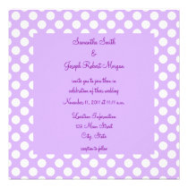 Light Purple and White Polka Dot Wedding invitations