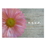 Light Purple Daisy & Barnwood Wedding R.S.V.P. Custom Invitation