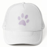 Light Purple Halftone Paw Print hats