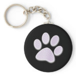 Light Purple Halftone Paw Print keychains
