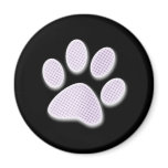 Light Purple Halftone Paw Print magnets