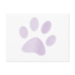 Light Purple Halftone Paw Print postcards
