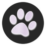 Light Purple Halftone Paw Print stickers