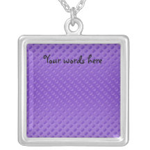 light purple polkadots on purple background custom necklace