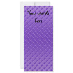light purple polkadots on purple background rack card