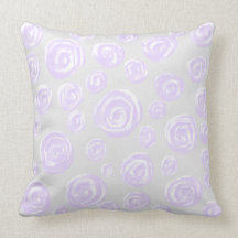 Light purple rose pattern on pale grey. throw pillows