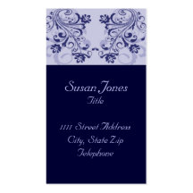 Light Purplish Blue Floral Business Cards