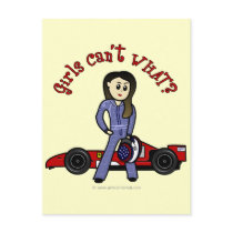 Light Race Car Driver Girl Post Cards