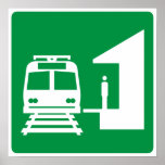 Light Rail Station Highway Sign Poster