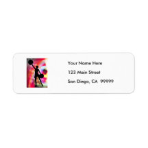 Light Rainbow with Cheerleader Return Address Labels