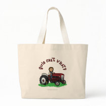Light Red Farmer Girl Tote Bag