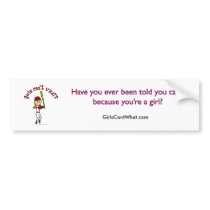Light Red Girls Baseball Bumper Sticker