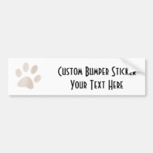 Light Sepia Halftone Paw Print Bumper Stickers