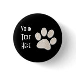Light Sepia Halftone Paw Print buttons