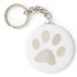 Light Sepia Halftone Paw Print keychains