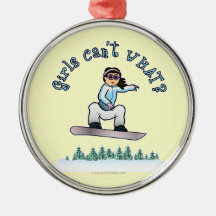 Light Snowboarder Christmas Ornaments