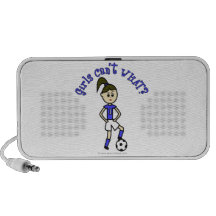 Light Soccer Girl in Blue Uniform Travelling Speakers