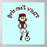Light Soccer Girl in Red Posters