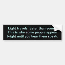 Light speed bumper sticker