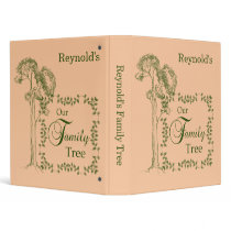 Light Tan & Green Our Family Tree Binder