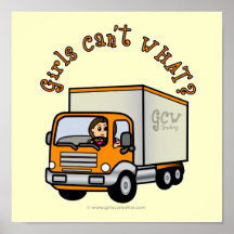 Light Trucker Girl Print