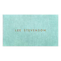 Light Turquoise Blue Linen Look Minimalist business cards