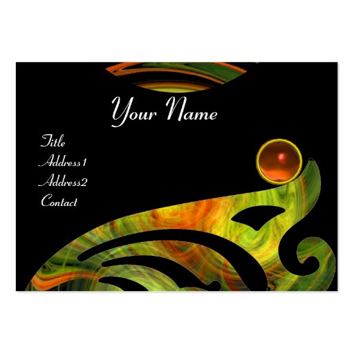 LIGHT VORTEX AGATE black yellow orange green Business Card