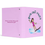 Light Water Skier Girl Vinyl Binder