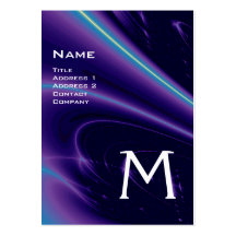 LIGHT WAVES 2 MONOGRAM purple violet white blue Business Card