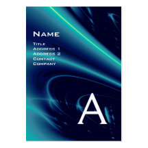 LIGHT WAVES 2 MONOGRAM purple violet white blue Business Card