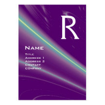 LIGHT WAVES 2 MONOGRAM purple violet white pink Business Card Template
