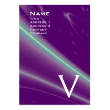 LIGHT WAVES 2 MONOGRAM purple violet white pink Business Card Templates