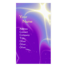 LIGHT WAVES MONOGRAM ,Violet Purple,White Business Card