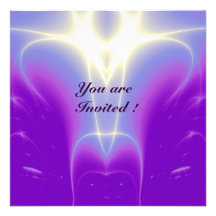 LIGHT WAVES ,Pink,Fuchsia,,Purple,White Personalized Invite