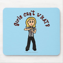 Light Woman Referee Mouse Pad