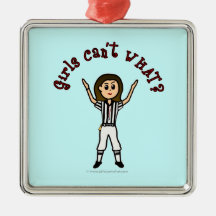 Light Womens Football Referee Christmas Tree Ornaments