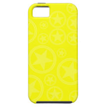 Light Yellow Stars in Circles on Yellow iPhone 5 Covers