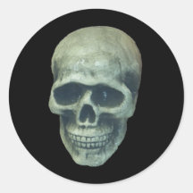 Lightblue Mr. Bone with black background Stickers