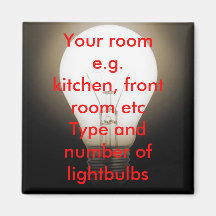 Lightbulb reminder refrigerator magnets