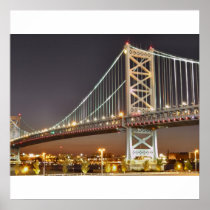 Lighted Bridge Poster