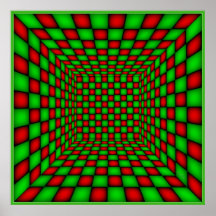 Lighted Green Red Chamber Poster