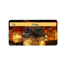 Lighted Presents Gift Tag Personalized Address Label