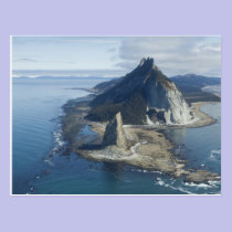 Lighthouse and rock pinnacle at Cape St. Elias 2 postcards