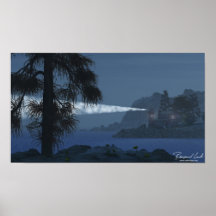 Lighthouse at Night Print